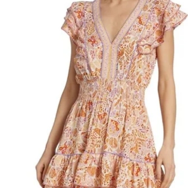 Poupette St. Barth Pink And Orange Mini Dress
